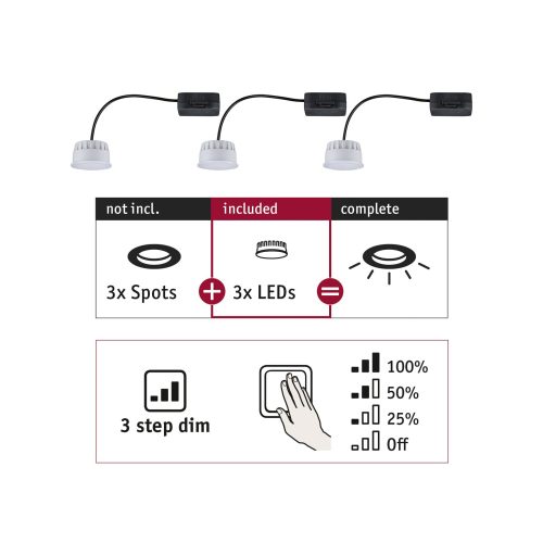 Paulmann, Paulmann LED-Bad-Einbauleuchte EEK: G (A - G) LED 18 W Satin