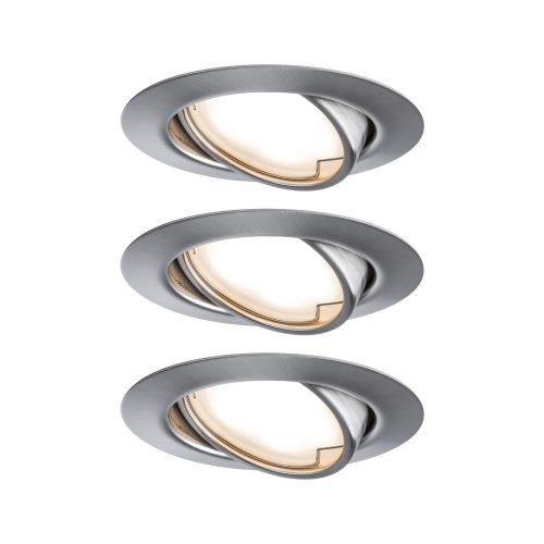 Paulmann, Paulmann 93421 Base Einbauleuchte 3er Set LED LED 15 W Eisen (gebürstet)