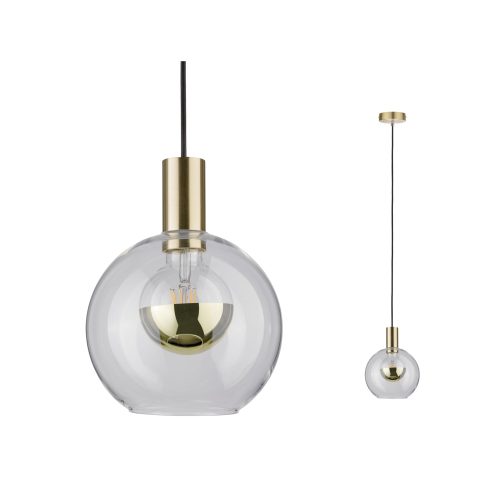 Paulmann, Paulmann Esben 79725 Pendelleuchte LED E27 20 W Transparent, Messing (gebürstet)