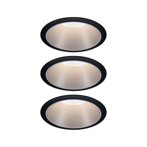 Paulmann, Paulmann 93408 Cole Coin Einbauleuchte 3er Set LED LED 18 W Schwarz, Silber