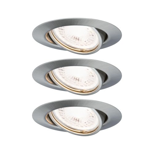 Paulmann, Paulmann 93424 Einbauleuchte 3er Set Edelstahl (gebürstet)