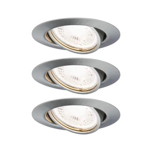 Paulmann, Paulmann 93424 Einbauleuchte 3er Set Edelstahl (gebürstet)
