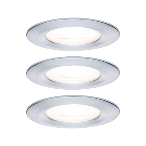 Paulmann, Paulmann Bad-Einbauleuchte 3er Set 19.5 W Aluminium (gedreht)