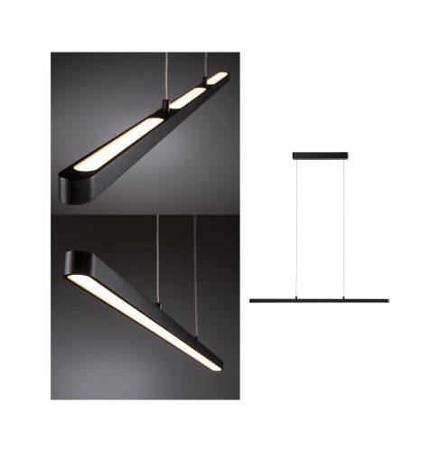Paulmann, Paulmann Lento 79693 LED-Pendelleuchte LED LED fest eingebaut 37 W Schwarz (glänzend)