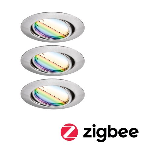 Paulmann, Paulmann 92467 LED-Einbauleuchte 3er Set LED 14.7 W Eisen (gebürstet)