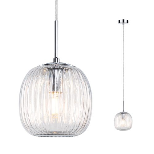 Paulmann, Paulmann Ruya 71143 Pendelleuchte E14 Glas, Chrom