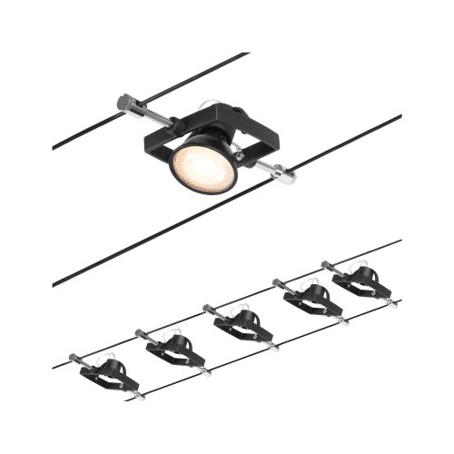 Paulmann, Paulmann Wire Systems 94434 Seil-Komplettsystem GU5.3 Schwarz (matt), Chrom