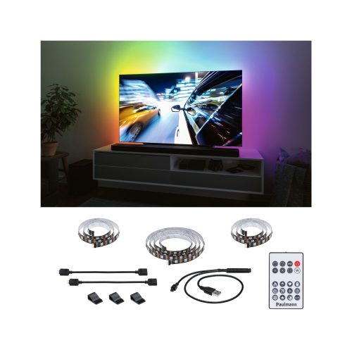 Paulmann, Paulmann TV Strips 55 Zoll 78880 LED-Streifen-Basisset mit USB-Anschluss 5 V 2 m RGB 1 Set