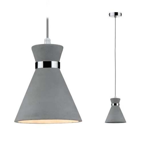 Paulmann, Paulmann Verve 70890 Pendelleuchte LED E27 20 W Beton-Grau, Chrom