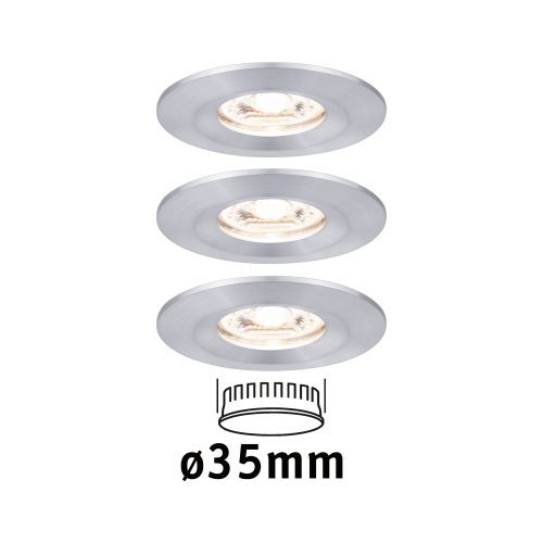 Paulmann, Paulmann 94305 EBL Nova mini Coin LED-Einbauleuchte 3er Set LED 4 W Aluminium