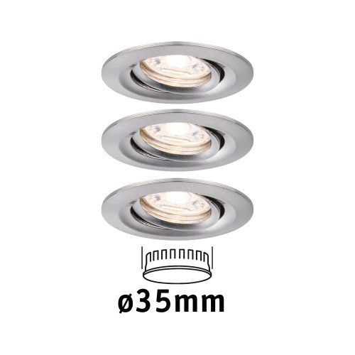 Paulmann, Paulmann 94295 EBL Nova mini Coin LED-Einbauleuchte 3er Set LED-Modul LED 4 W Eisen