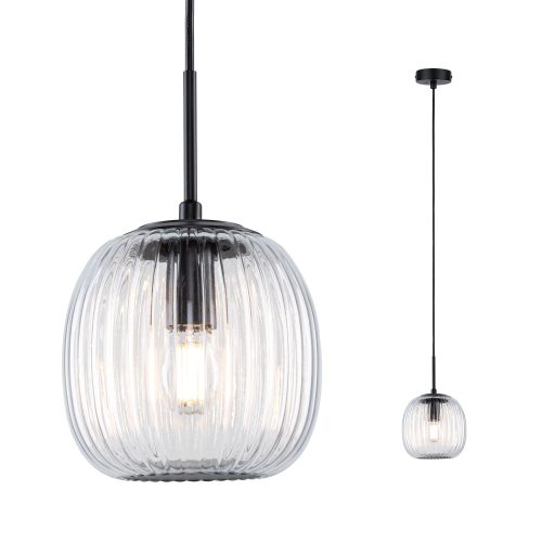 Paulmann, Paulmann Ruya 71147 Pendelleuchte E14 20 W Glas, Schwarz (matt)