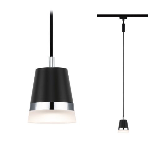 Paulmann, Paulmann Cone Hochvolt-Schienensystem-Leuchte, Pendelleuchte URail GU10 10 W Schwarz (matt)