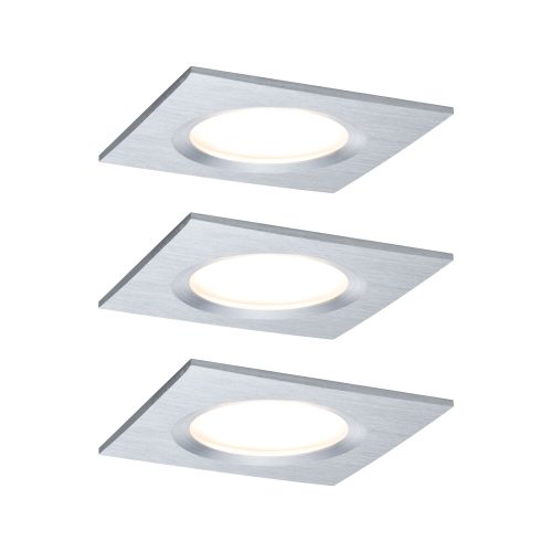Paulmann, Paulmann LED-Bad-Einbauleuchte 3er Set 18 W Aluminium (gedreht)