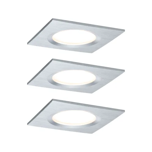 Paulmann, Paulmann LED-Bad-Einbauleuchte 3er Set 18 W Aluminium (gedreht)