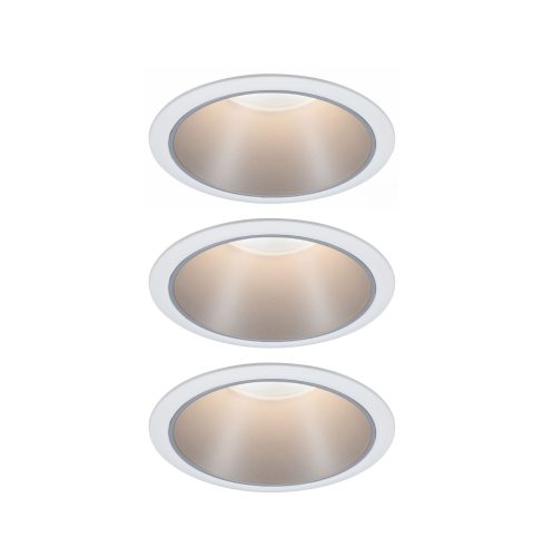 Paulmann, Paulmann 93410 Cole Coin Einbauleuchte 3er Set LED 6 W Weiß, Silber