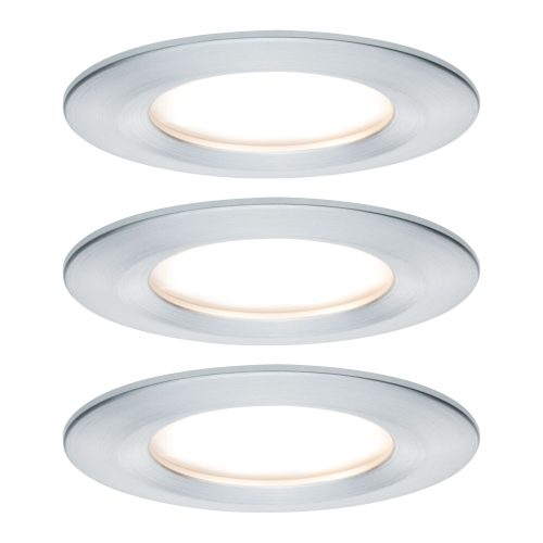 Paulmann, Paulmann LED-Bad-Einbauleuchte 3er Set 18 W Aluminium (gebürstet)
