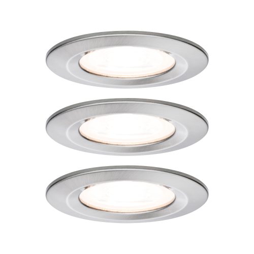 Paulmann, Paulmann Bad-Einbauleuchte 3er Set 19.5 W Eisen (gebürstet)