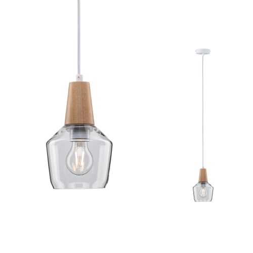 Paulmann, Paulmann Neordic Ylvie 79745 Pendelleuchte LED E27 20 W Holz, Klar
