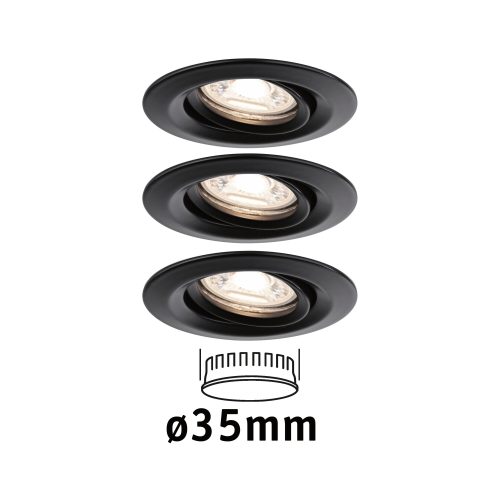 Paulmann, Paulmann 93085 Nova mini LED-Einbauleuchte LED LED fest eingebaut 12 W Schwarz (matt)