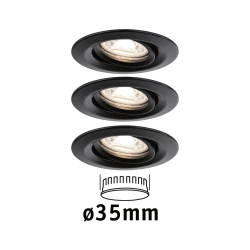 Paulmann, Paulmann 93085 Nova mini LED-Einbauleuchte LED LED fest eingebaut 12 W Schwarz (matt)