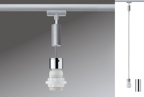 Paulmann, Paulmann Basic Pendel Hochvolt-Schienensystem-Leuchte Universell E27 20 W LED Chrom (matt), Chrom