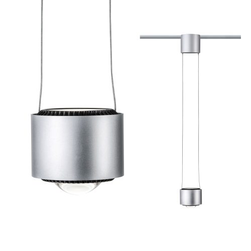 Paulmann, Paulmann Pendel Aldan Hochvolt-Schienensystem-Leuchte URail LED Chrom (matt), Schwarz