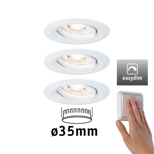 Paulmann, Paulmann 92971 EBL Nova mini Plus Coin LED-Einbauleuchte 3er Set LED 4.20 W Weiß