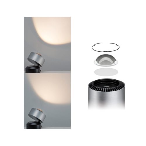 Paulmann, Paulmann 79718 LED-Tischlampe 3.5 W Aluminium (gebürstet), Schwarz