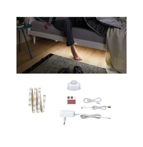Paulmann, Paulmann Night Comfort 70955 LED-Streifen-Komplettset mit Bewegungsmelder mit Stecker 12 V 1 m Warmweiß 1 St.