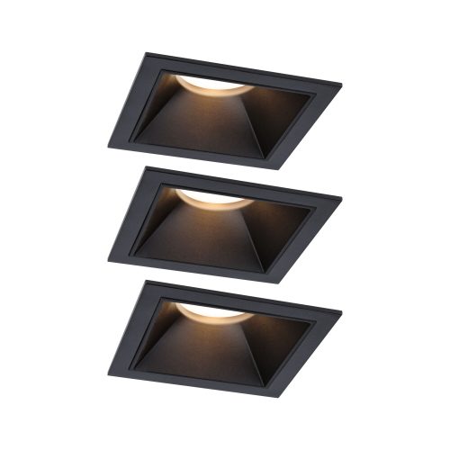 Paulmann, Paulmann 93125 Cole LED-Einbauleuchte 3er Set LED LED fest eingebaut 18 W Schwarz