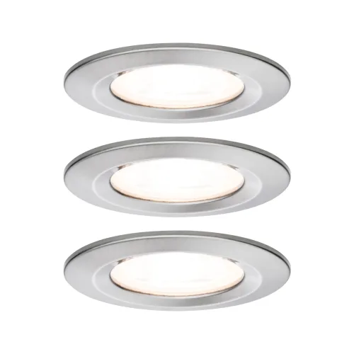 Paulmann, Paulmann Bad-Einbauleuchte 3er Set 19.5 W Eisen (gebürstet)
