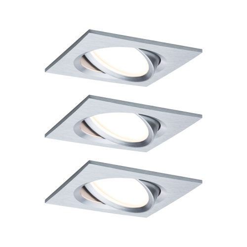 Paulmann, Paulmann 93680 LED-Einbauleuchte 3er Set 18 W Aluminium (gedreht)