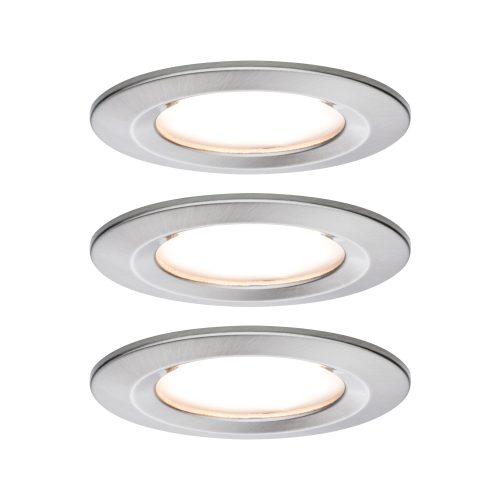 Paulmann, Paulmann Nova Bad-Einbauleuchte 3er Set LED LED 18 W IP44 Eisen (gebürstet)
