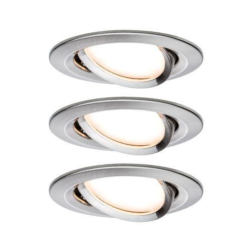 Paulmann, Paulmann 93483 Nova Einbauleuchte 3er Set LED LED 6 W Eisen (gebürstet)