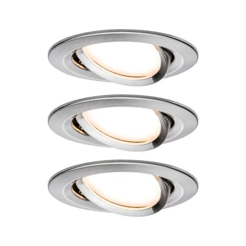 Paulmann, Paulmann 93483 Nova Einbauleuchte 3er Set LED LED 6 W Eisen (gebürstet)