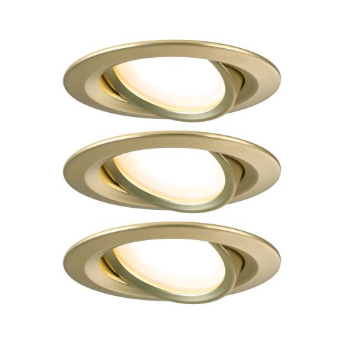 Paulmann, Paulmann 92406 Nova Coin LED-Einbauleuchte 3er Set LED 6 W Gold (matt)