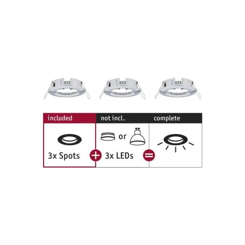 Paulmann, Paulmann 92482 EBL Choose Einbauring 3er Set 10 W Chrom