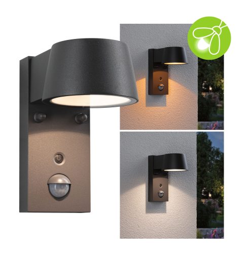 Paulmann, Paulmann Capea 2200K-3000K PIR 94714 Außenwandleuchte LED 6 W Schwarz