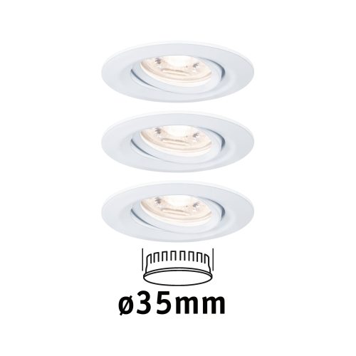 Paulmann, Paulmann 94293 EBL Nova mini Coin LED-Einbauleuchte 3er Set LED LED 4 W Weiß