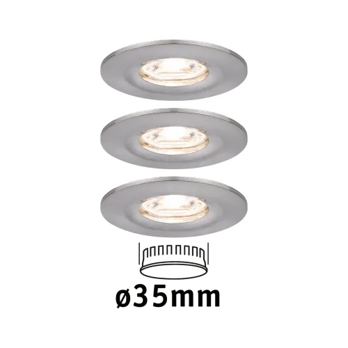 Paulmann, Paulmann 94301 EBL Nova mini Coin LED-Einbauleuchte 3er Set LED-Modul LED fest eingebaut 4 W Eisen
