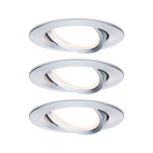 Paulmann, Paulmann 93487 Nova Einbauleuchte 3er Set LED LED 18 W Aluminium (gedreht)