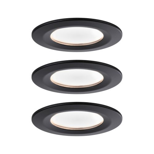 Paulmann, Paulmann 94473 LED-Einbauleuchte 3er Set LED LED fest eingebaut 18 W Schwarz (matt)