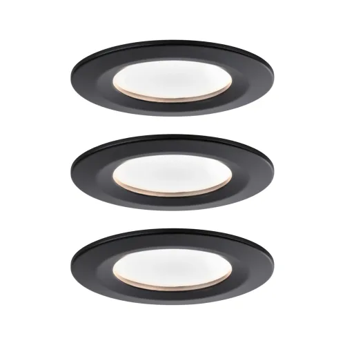 Paulmann, Paulmann 94473 LED-Einbauleuchte 3er Set LED LED fest eingebaut 18 W Schwarz (matt)