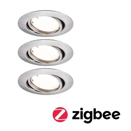Paulmann, Paulmann 92464 LED-Einbauleuchte 3er Set LED 14.7 W Eisen (gebürstet)