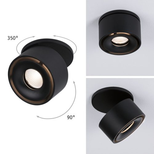 Paulmann, Paulmann 93370 Spircle LED-Einbauleuchte LED LED fest eingebaut 8 W Schwarz (matt)