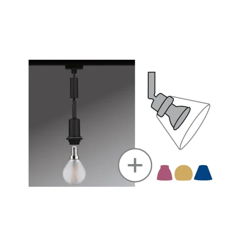 Paulmann, Paulmann Urail Hochvolt-Schienensystem-Leuchte URail E14 Schwarz (matt)