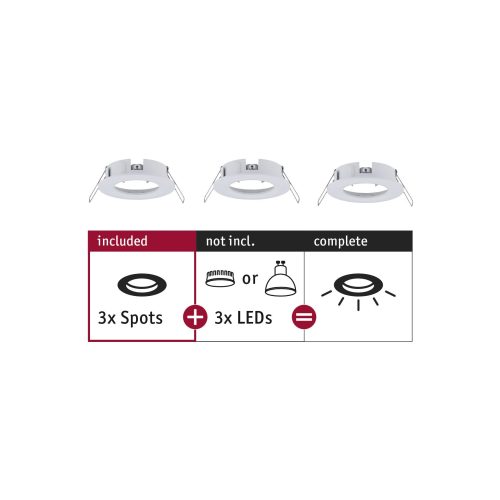 Paulmann, Paulmann 92480 EBL Choose Einbauring 3er Set 10 W Weiß (matt)