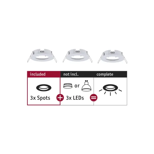 Paulmann, Paulmann 92480 EBL Choose Einbauring 3er Set 10 W Weiß (matt)