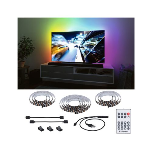 Paulmann, Paulmann TV Strips 75 Zoll 78882 LED-Streifen-Basisset mit USB-Anschluss 5 V 3.1 m RGB 1 Set